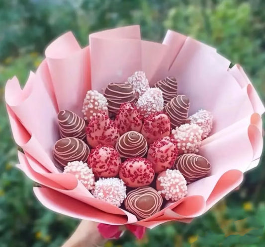 Pink Gourmet Chocolate Strawberry Bouquet